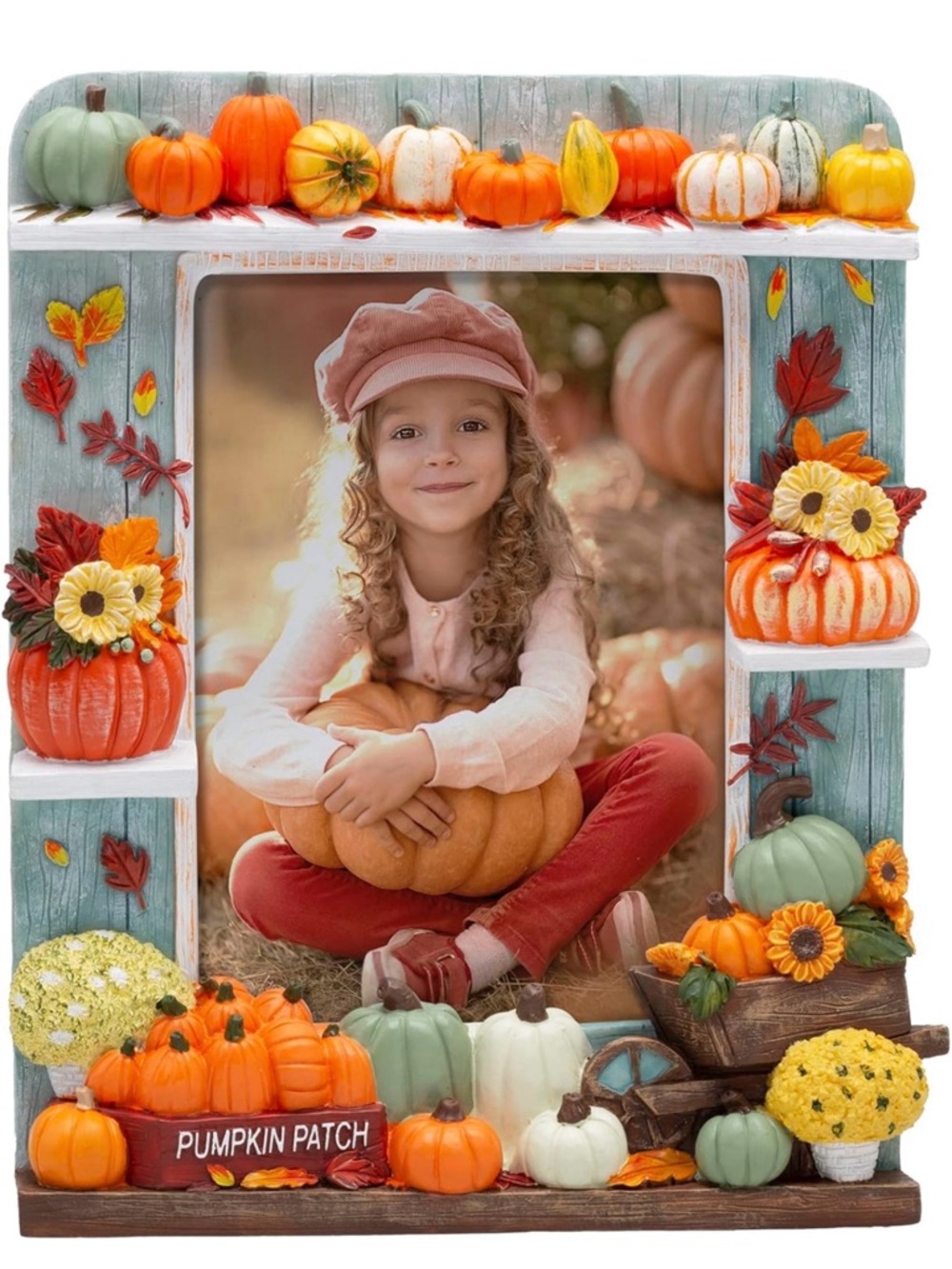 NEW Fall Pumpkin Resin Picture Frame